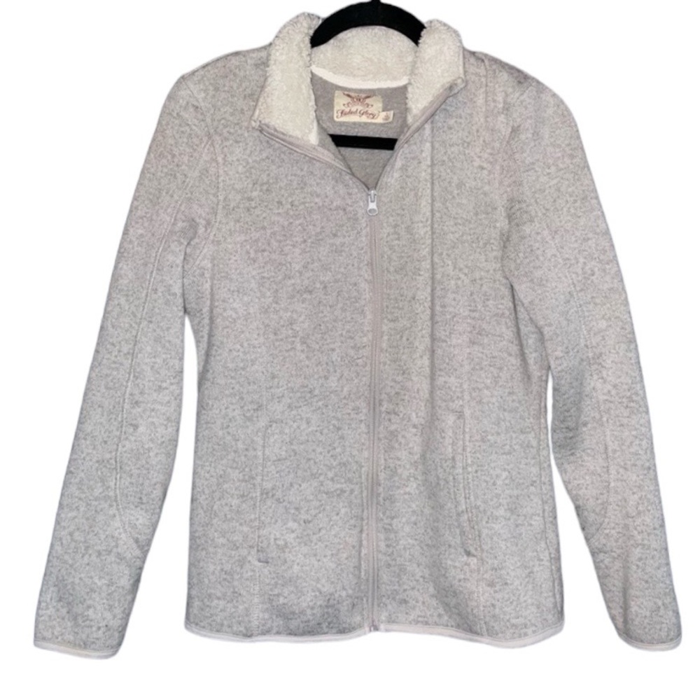 - Faded Glory jacket women’s size small 4/6 light heather gray zip fleece - Picture 1 of 10